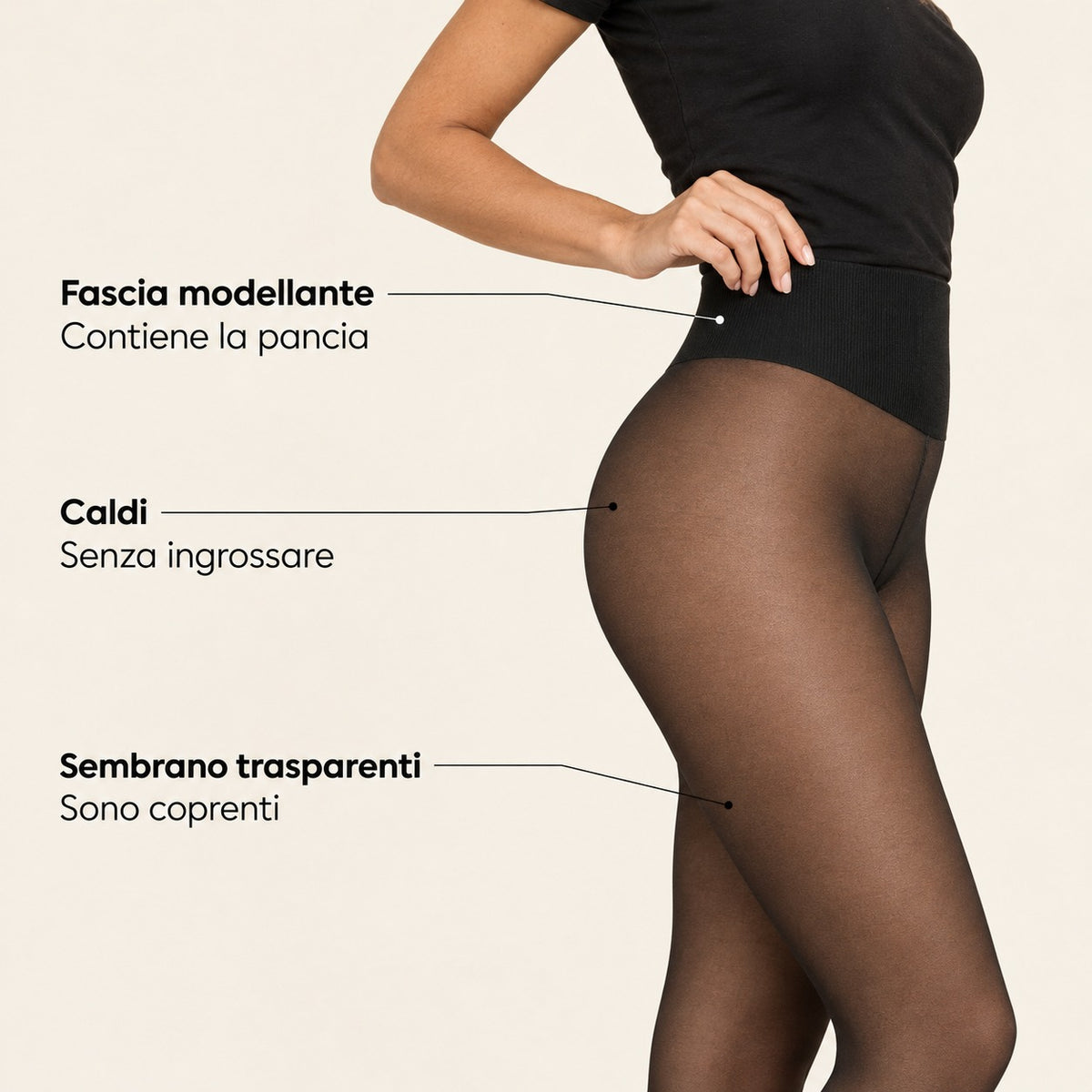 Fascia modellante a vita alta che contiene la pancia